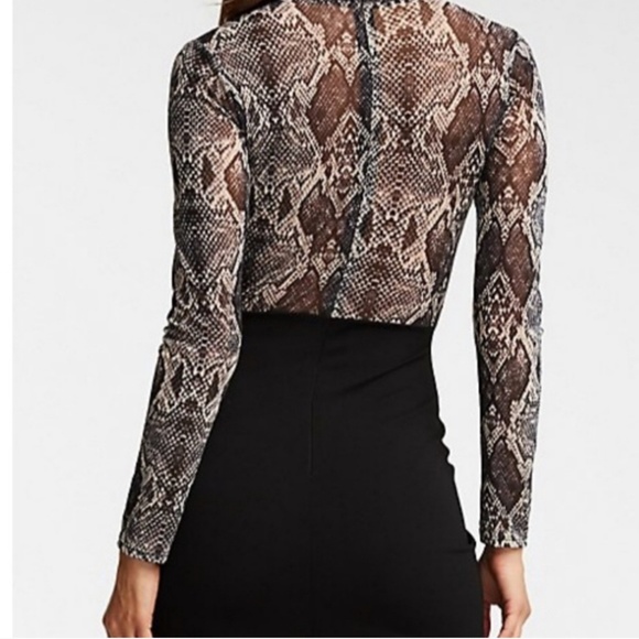 NWT Faux Snakeskin Mesh Bodycon - Picture 2 of 2